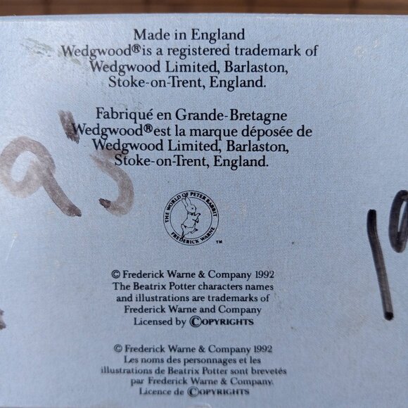 Wedgewood Peter Rabbit 6 Piece Children's Tea Set For 2 Beatrix Potter 1992 - Picture 14 of 14
